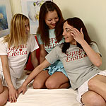 Sensual kisses go deep as three gorgeous girls make love