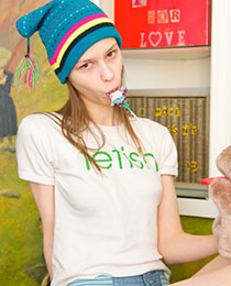 Hot busty teen stripping