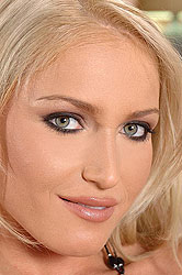 Horny blonde Kathia dildos herself