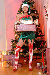 The Xmas elf has a pussy piercing!