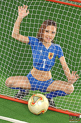 Naked sexy fan Agnes playing soccer