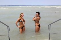 Aletta and Aleksa having fun at lake Balaton