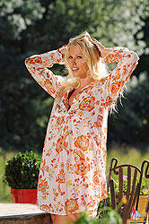 Nikita Valentin gets wet outdoors