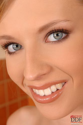 Angel shows pussy through the glass