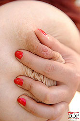 Her black-and-red boulder-holder!