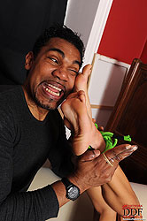 Thin sweetie bound & played with