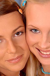 Cute lesbos fucking with vegetables