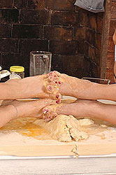 Eve Angel & Sophie Moone in kitchen