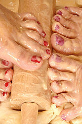 Eve Angel & Sophie Moone in kitchen