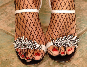 Sweet brunette Bambi showing her beautiful legs