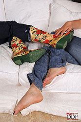 Lesbian foot fetish sex with boots