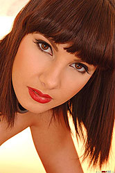 Horny babe in leather being naughty