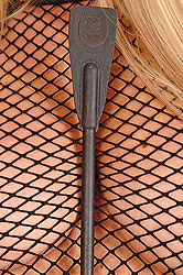 Latex blonde teasing her round tits