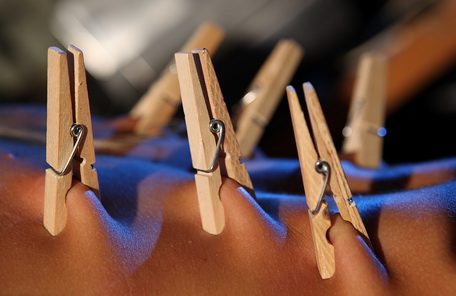 Mistress Sabrina playing with her blonde victim