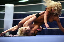 Rough and steamy lesbian fighting over dominance