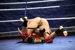 Teen babes try out themselves in a boxing ring