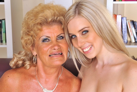 Cute little teen Nesty fucking old and busty Effie