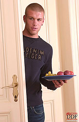 Blonde Sharon M sucking hard cock