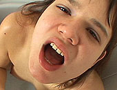 Sexy teen does deepthroat and gets facial