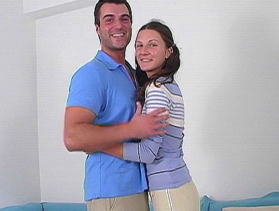 Horny teengirl Kim does blowjob and gets fuck