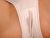 Blonde teen is dildoing and peeing in her panties