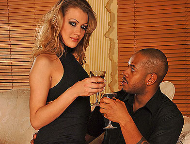 Interracial couple having magnificent sex in hotel