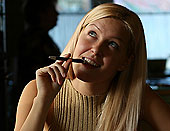 Kinky blonde pornstars having sex in fishnet