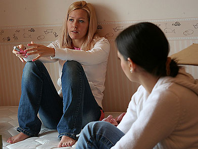 Blonde Sophie need hot kisses to spice up her life