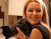 Blonde Sophie stop shooting photos to have sex