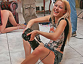 Blonde Sophie stop shooting photos to have sex