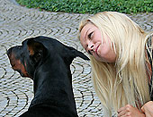 Blonde Sophie Moone get closer look to ebony pussy