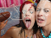 Crystal Clear & Jessica Valentino - Two Nasty bitches get pounded by massive king kong dick.