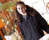 Jenna - Flirty brunette teen Jenna rides a huge cock