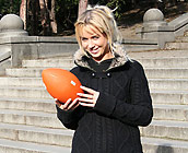 Cindy - Trashy European slut strips and fucks