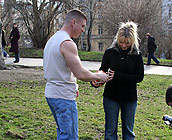 Cindy - Trashy European slut strips and fucks