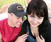 Kristy - Sexy brunette Kristy gets fucked hard doggy style