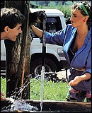 Hairy seventies couple having hot sex outdoor in a vehicle