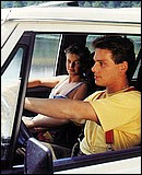 Hairy seventies couple having hot sex outdoor in a vehicle