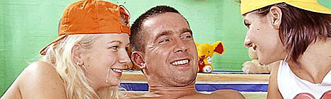 Two teenage girlies love to get nasty with a stiffy cock