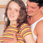 Brunette teenage girl receives a mouthful of sticky cum