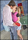 Horny pigtailed girl plays table tennis and gets fucked
