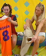 Cute teen watches how her friend gets toyed and fucked hard