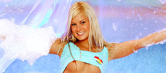 Tiny blonde teenie showing her tight and sexy body parts