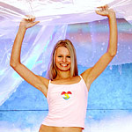 Teenage girl having some fun her private foam bath party