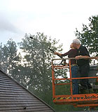 Dirty old senior bangs a teenage hottie in his boom lift