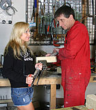 Blonde teenage beauty fucking her old and horny handyman