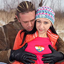 Brunette teenager gets fucked and facialised  in the snow