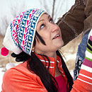 Brunette teenager gets fucked and facialised  in the snow