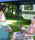 Horny old man ramming a sexy willing teen on the camping