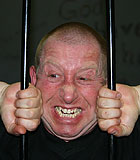 Young policewoman takes care of an old inmates sexual needs